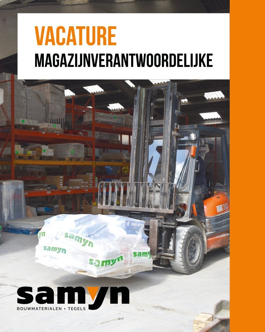 Foto met vorklift om de vacature van magazijnverantwoordelijke te tonen